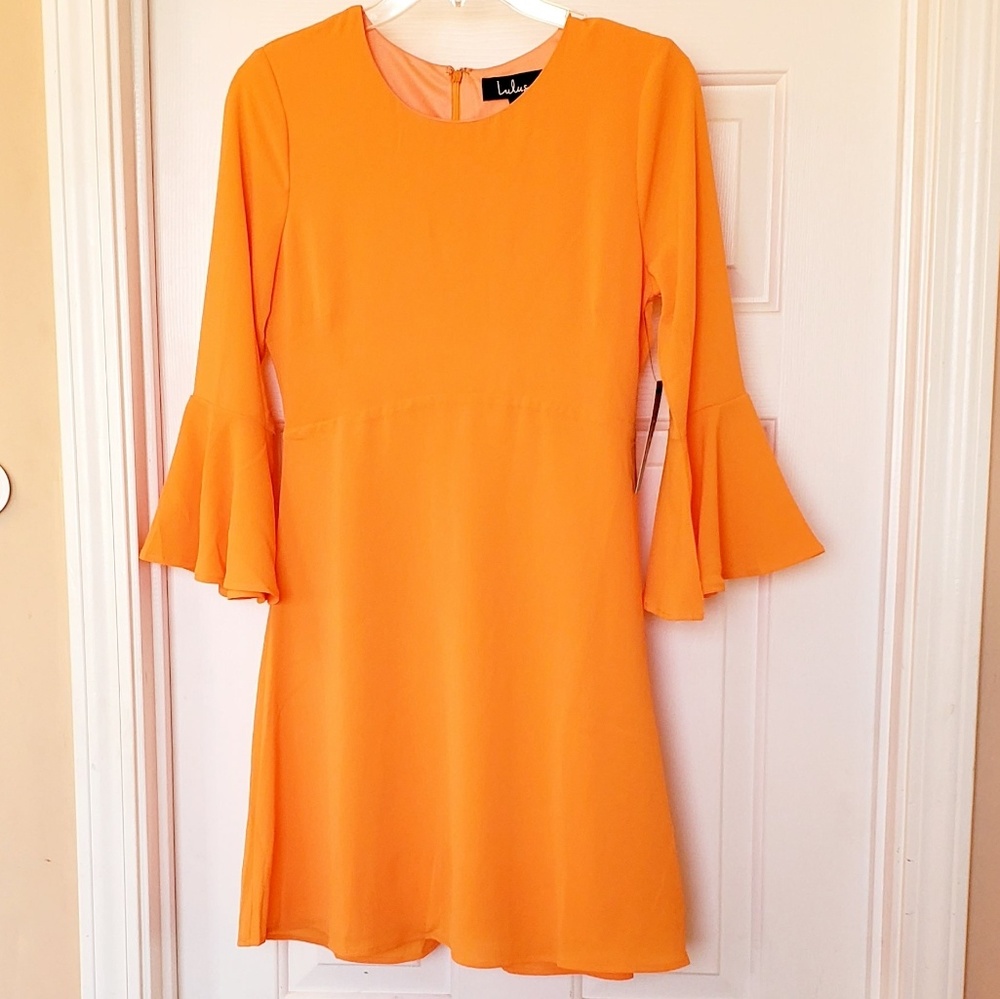 ONE LEFT! Lulu's Center of Attn. Orange Dress - Picture 5 of 7